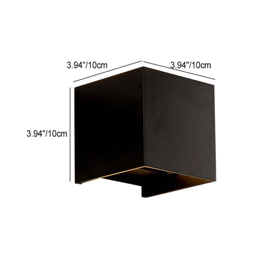Norvo | Moderne Minimalistisk Vanntett kube Opp Ned Aluminium Glass Induksjon LED Vegg Lys Lamper For Soverom