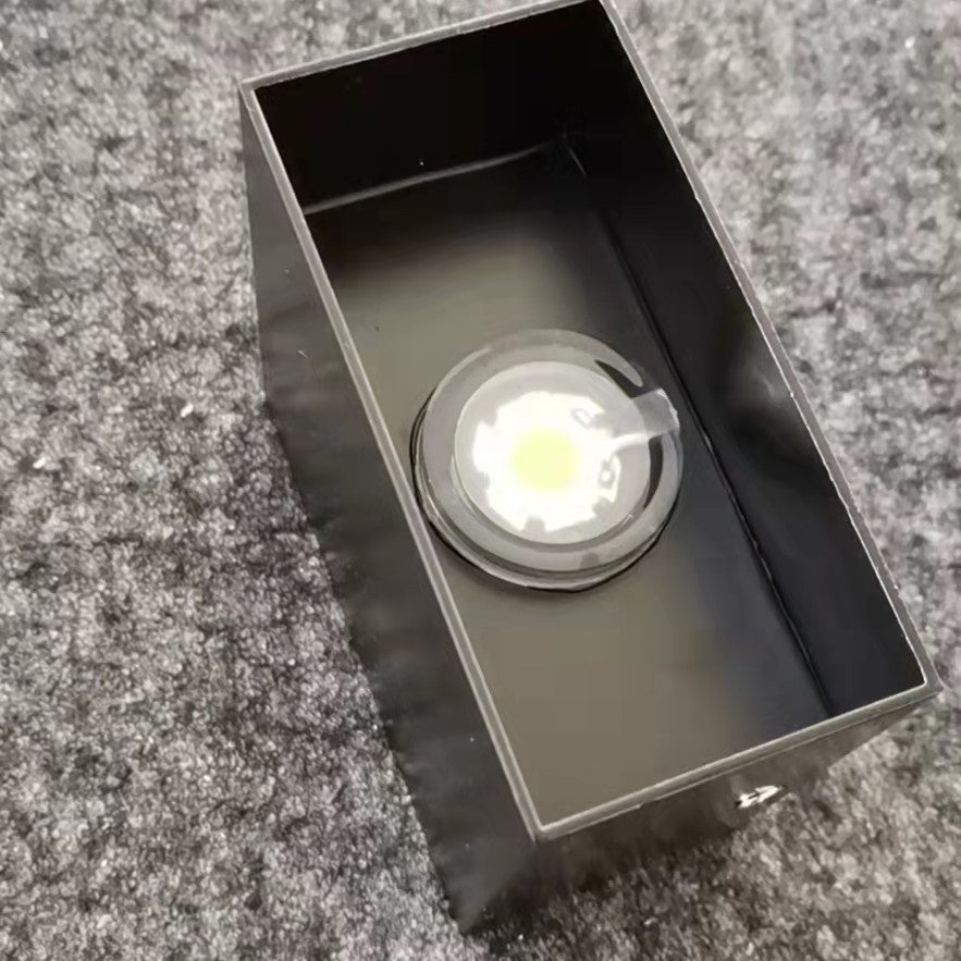 Norvo | Moderne Minimalistisk Vanntett kube Opp Ned Aluminium Glass Induksjon LED Vegg Lys Lamper For Soverom