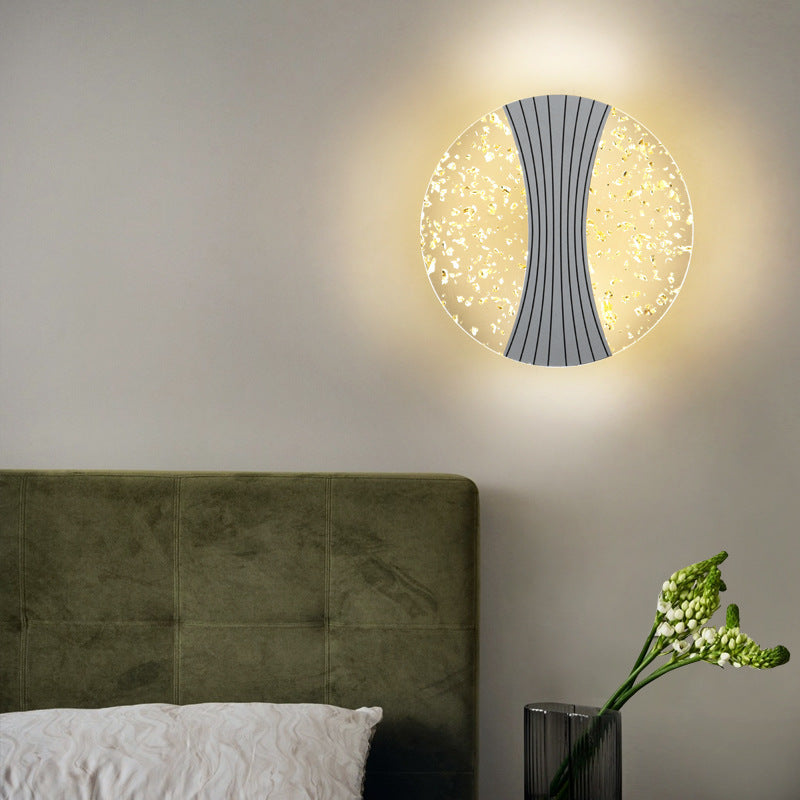 Norvo | Moderne Luksus Rund Firkantet Maskinvare Akryl LED Vegglampe for Stue