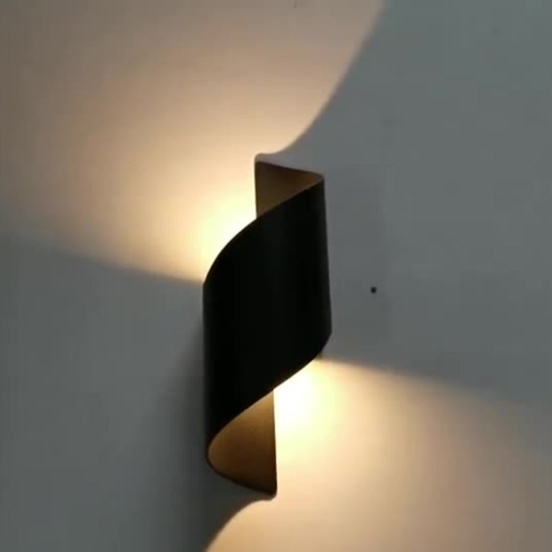 Norvo | Moderne Minimalistisk Vanntett Spiral Aluminiums Akryl LED Vegglampe for Soverom