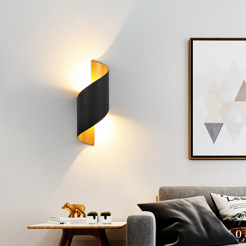 Norvo | Moderne Minimalistisk Vanntett Spiral Aluminiums Akryl LED Vegglampe for Soverom
