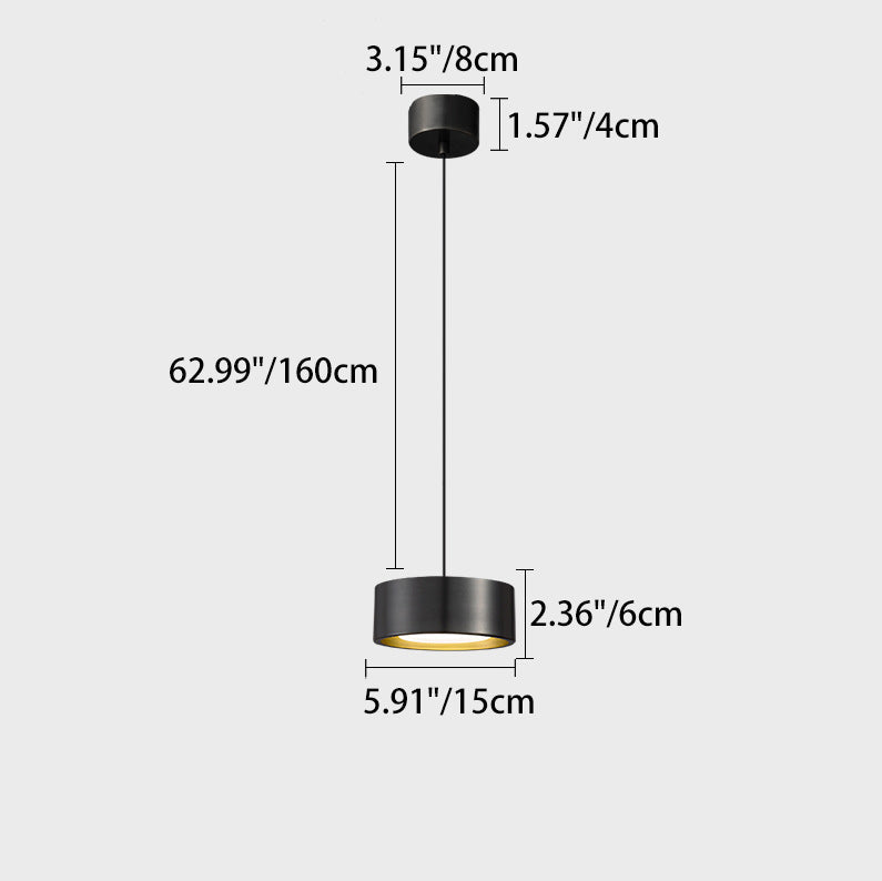 Norvo | Minimalistisk Rund Sylinder Jern LED Pendellampe for Soverom