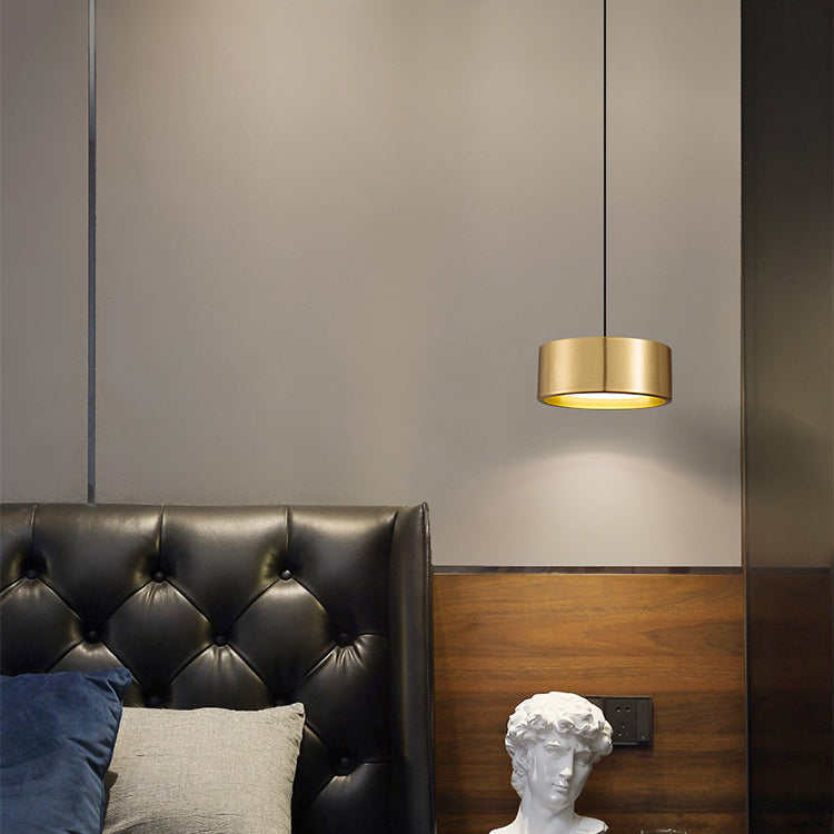 Norvo | Minimalistisk Rund Sylinder Jern LED Pendellampe for Soverom