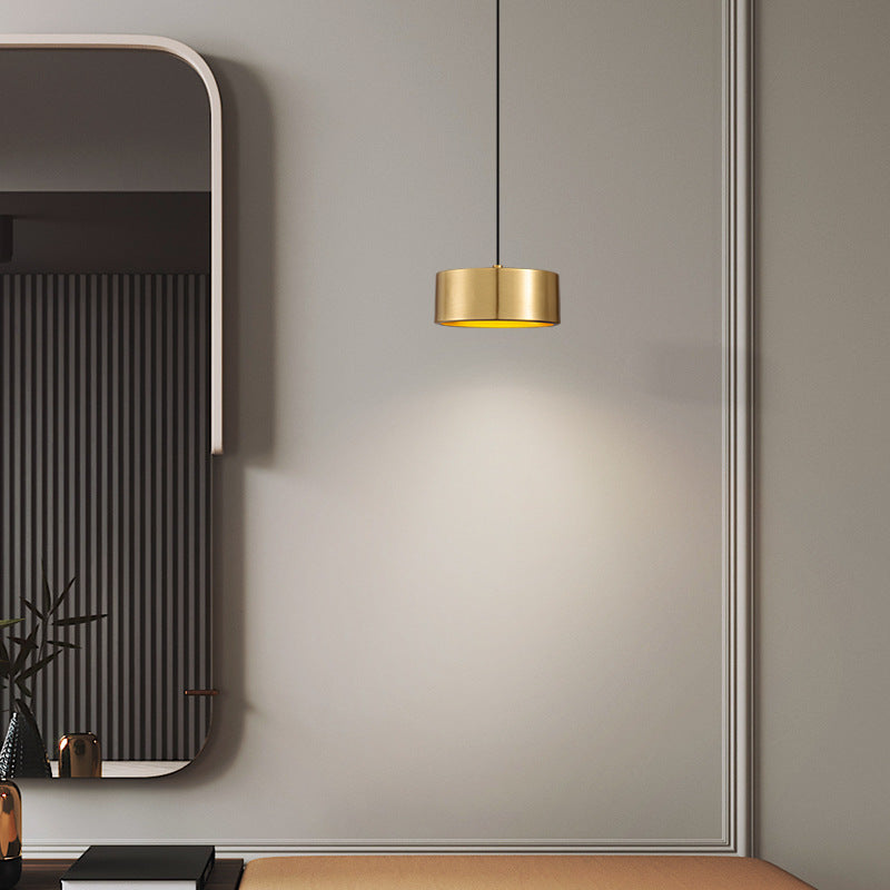 Norvo | Minimalistisk Rund Sylinder Jern LED Pendellampe for Soverom