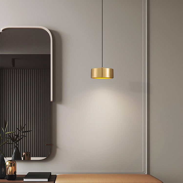 Norvo | Minimalistisk Rund Sylinder Jern LED Pendellampe for Soverom