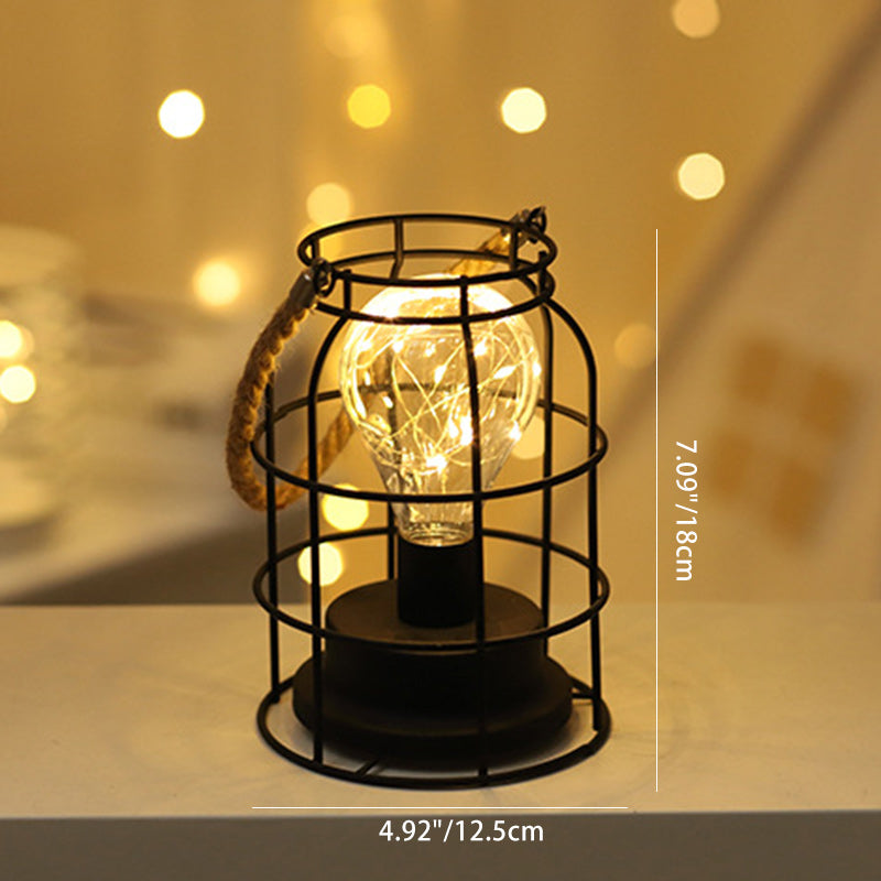 Norvo | Moderne Minimalist Vertikale Stripete Firkantrund Jern LED Bordlampe For Stue