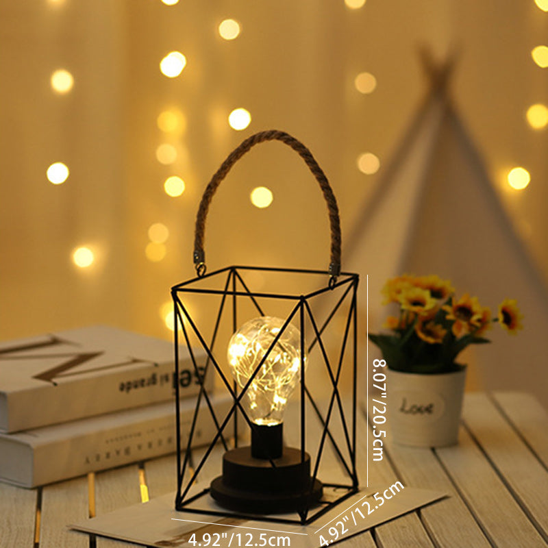 Norvo | Moderne Minimalist Vertikale Stripete Firkantrund Jern LED Bordlampe For Stue