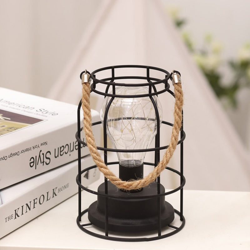 Norvo | Moderne Minimalist Vertikale Stripete Firkantrund Jern LED Bordlampe For Stue