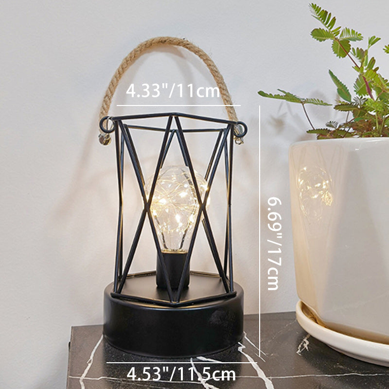 Norvo | Moderne Minimalist Vertikale Stripete Firkantrund Jern LED Bordlampe For Stue