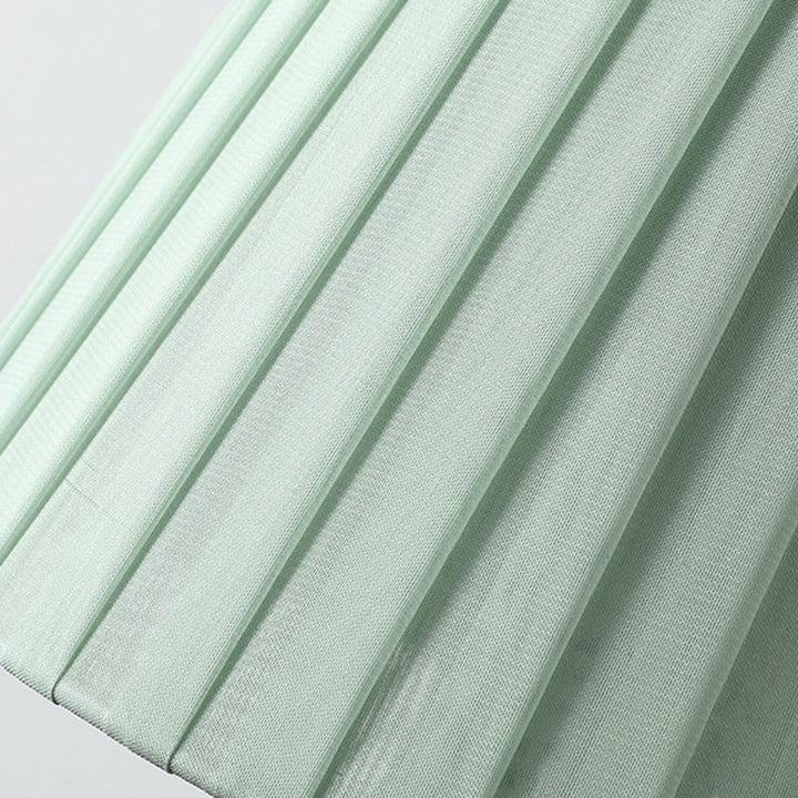 Norvo | Tradisjonelt kinesisk blomsterdesign rund vifte stoff keramikk 1-lys bordlampe til stuen