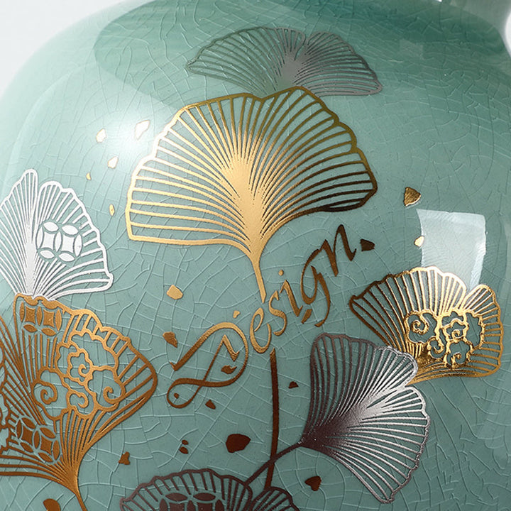 Norvo | Tradisjonelt kinesisk blomsterdesign rund vifte stoff keramikk 1-lys bordlampe til stuen