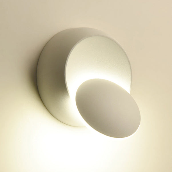 Norvo | Moderne nordisk jern rund eklips roterbar LED vegglampe for nattbord