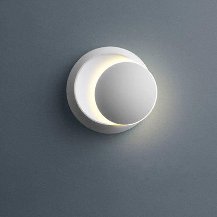 Norvo | Moderne nordisk jern rund eklips roterbar LED vegglampe for nattbord