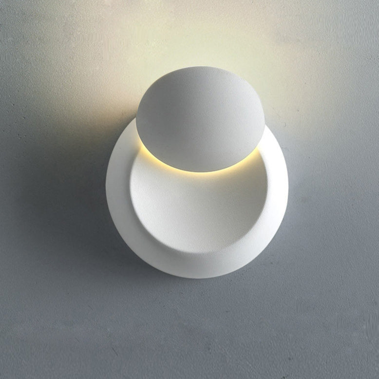 Norvo | Moderne nordisk jern rund eklips roterbar LED vegglampe for nattbord
