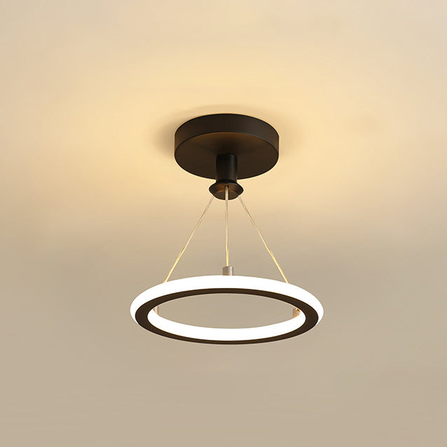 Norvo | Moderne Nordisk Rund Metall Silica LED Semi-Flush Mount Taklampe for Korridor