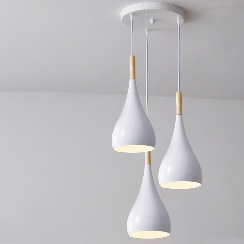 Norvo | Nordic Iron Wood Aluminium Pumpkin Water Drop 1-Lyskilde Pendellampe for Spisestue