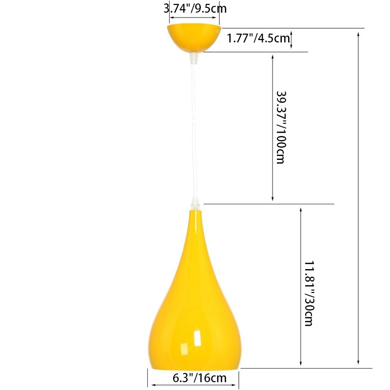 Norvo | Nordic Iron Wood Aluminium Pumpkin Water Drop 1-Lyskilde Pendellampe for Spisestue