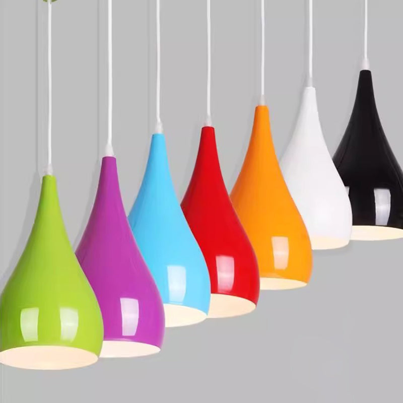 Norvo | Nordic Iron Wood Aluminium Pumpkin Water Drop 1-Lyskilde Pendellampe for Spisestue