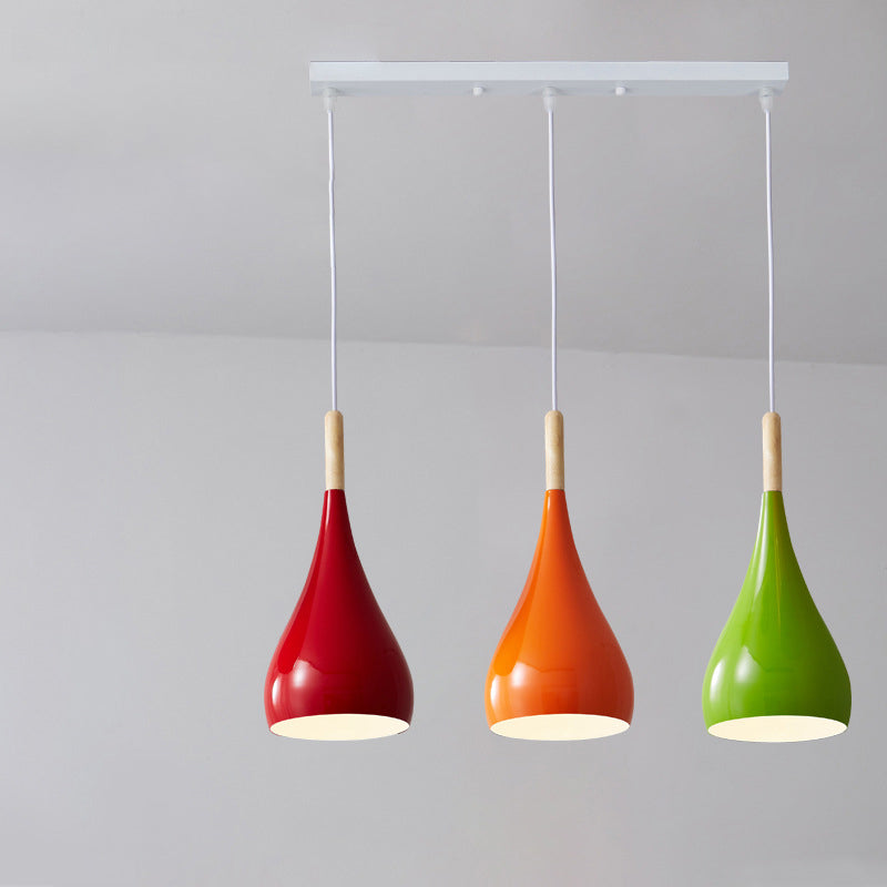 Norvo | Nordic Iron Wood Aluminium Pumpkin Water Drop 1-Lyskilde Pendellampe for Spisestue