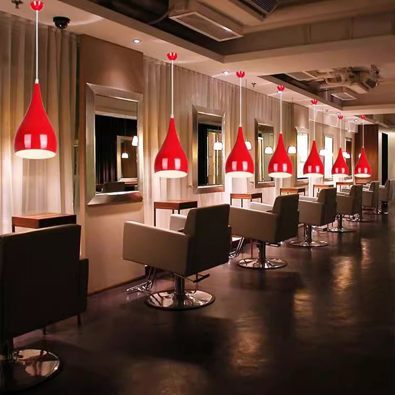 Norvo | Nordic Iron Wood Aluminium Pumpkin Water Drop 1-Lyskilde Pendellampe for Spisestue