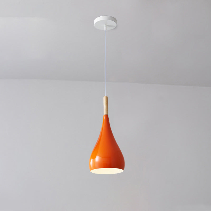 Norvo | Nordic Iron Wood Aluminium Pumpkin Water Drop 1-Lyskilde Pendellampe for Spisestue