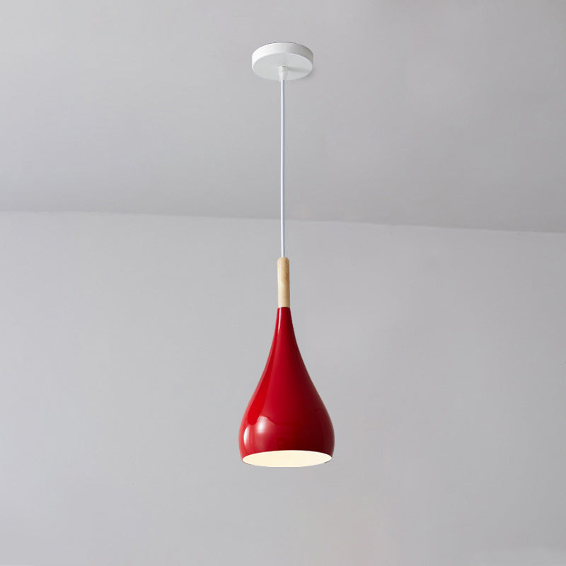 Norvo | Nordic Iron Wood Aluminium Pumpkin Water Drop 1-Lyskilde Pendellampe for Spisestue