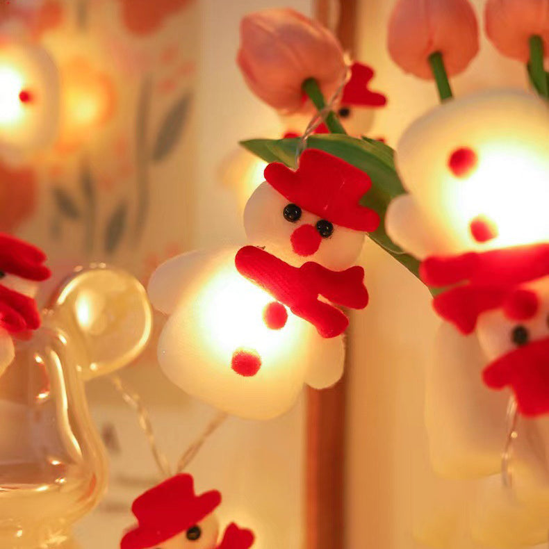 Norvo | Moderne Art Deco Batteri Kobbertråd Teppet Santa Snømann Rein Tegneserie Dekorasjon LED Lyskilder For Underholdningsrom