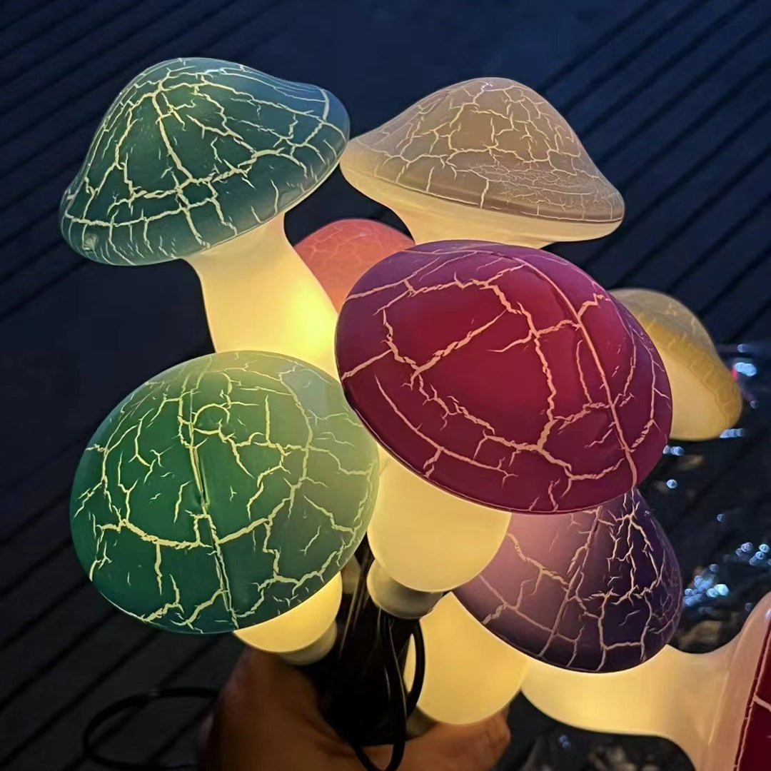 Norvo | Modern Art Deco Solvannsikkert PVC Sprukket Sopp Dekorativ LED Lyskjede Utebelysning For Hage