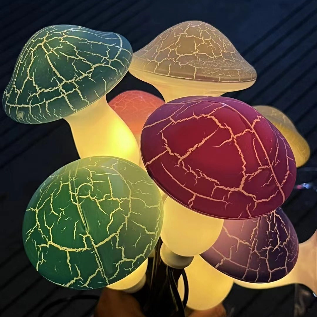 Norvo | Modern Art Deco Solvannsikkert PVC Sprukket Sopp Dekorativ LED Lyskjede Utebelysning For Hage