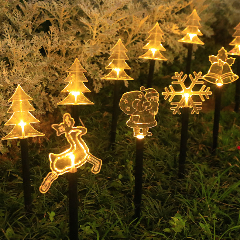 Norvo | Moderne Art Deco Solbatteri Vanntett PET Plast Stjerne Snø Juletre Dekorasjon LED Utendørs Belysning Landskapsbelysning For Hage