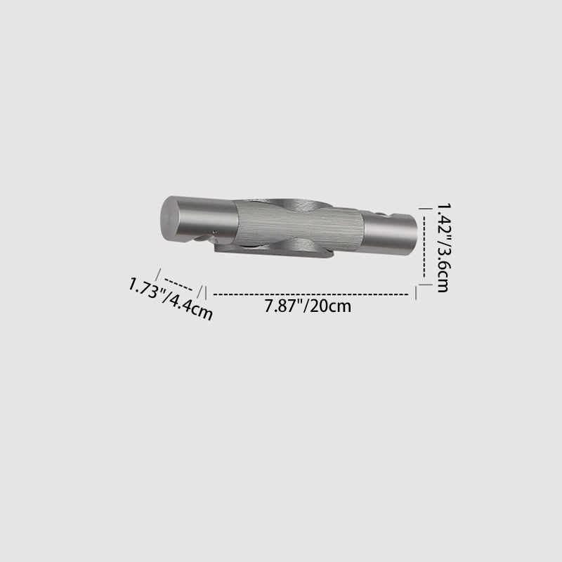 Norvo | Moderne industriell aluminium-akryl stripet børstet roterende LED vegglampe for gang