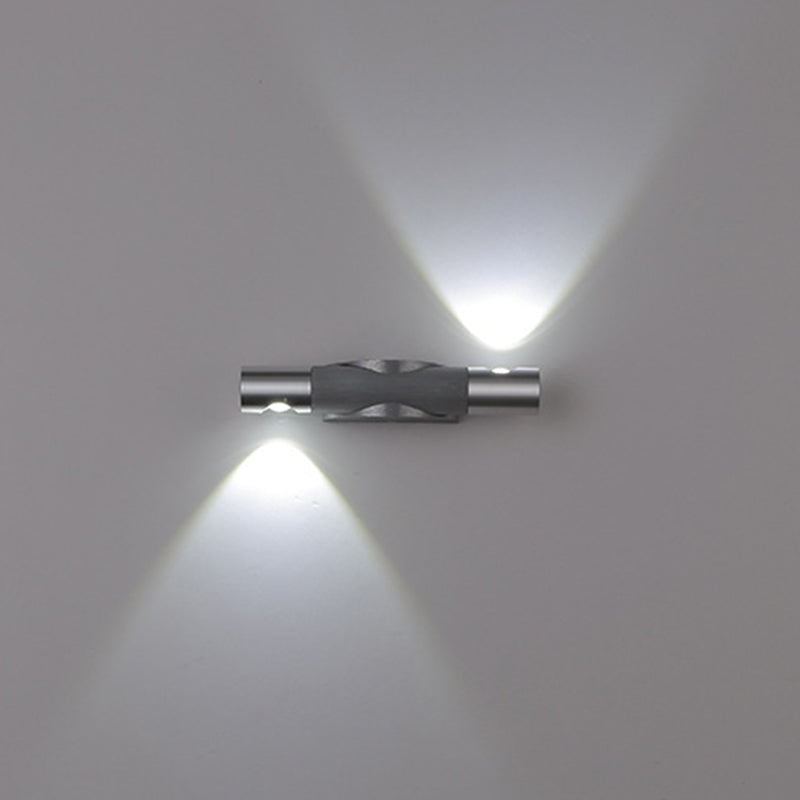 Norvo | Moderne industriell aluminium-akryl stripet børstet roterende LED vegglampe for gang