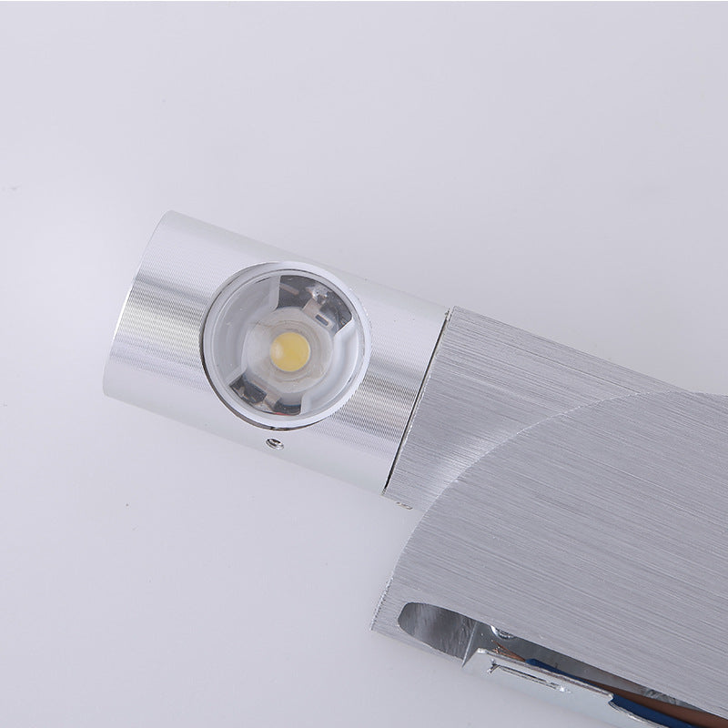 Norvo | Moderne industriell aluminium-akryl stripet børstet roterende LED vegglampe for gang
