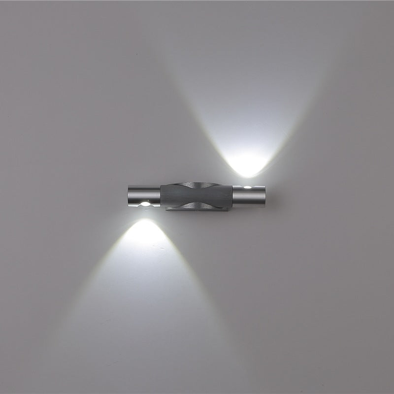 Norvo | Moderne industriell aluminium-akryl stripet børstet roterende LED vegglampe for gang