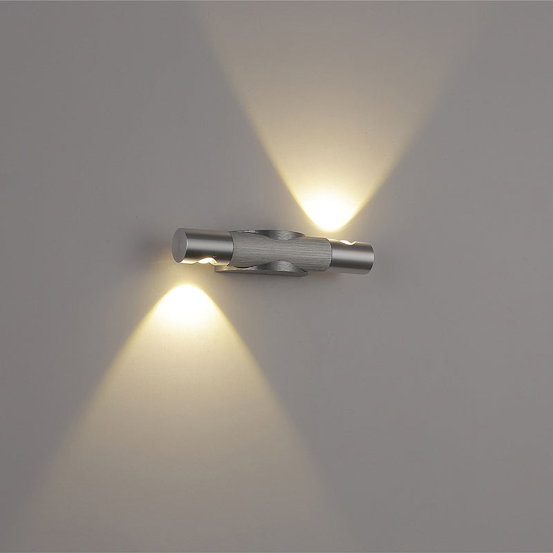 Norvo | Moderne industriell aluminium-akryl stripet børstet roterende LED vegglampe for gang