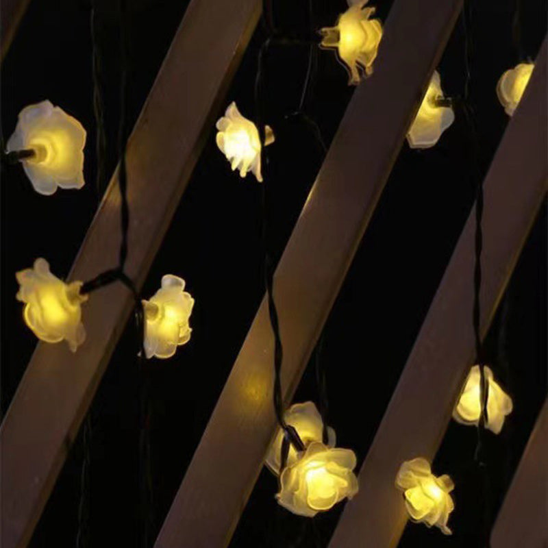 Norvo | Moderne Art Deco Solbatteri Vanntett PVC Rose Romantisk Dekorasjon LED Lyskjede For Hage
