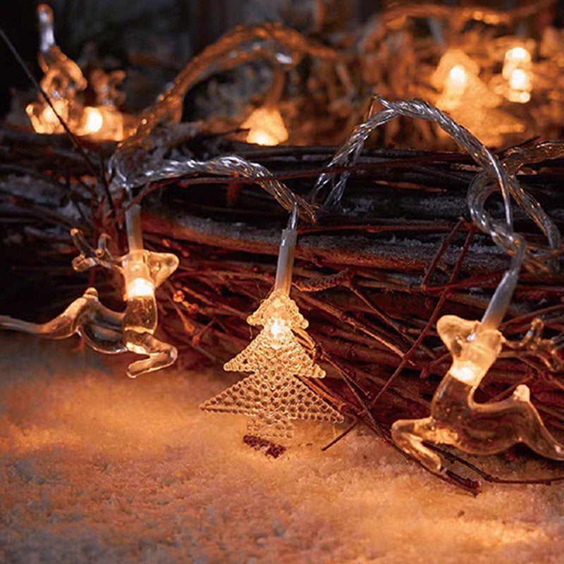 Norvo | Moderne Art Deco Batteri USB PVC Reinsdyr Snø Stjerne Jule Tre Dekorasjon LED Lyskede For Underholdningsrom