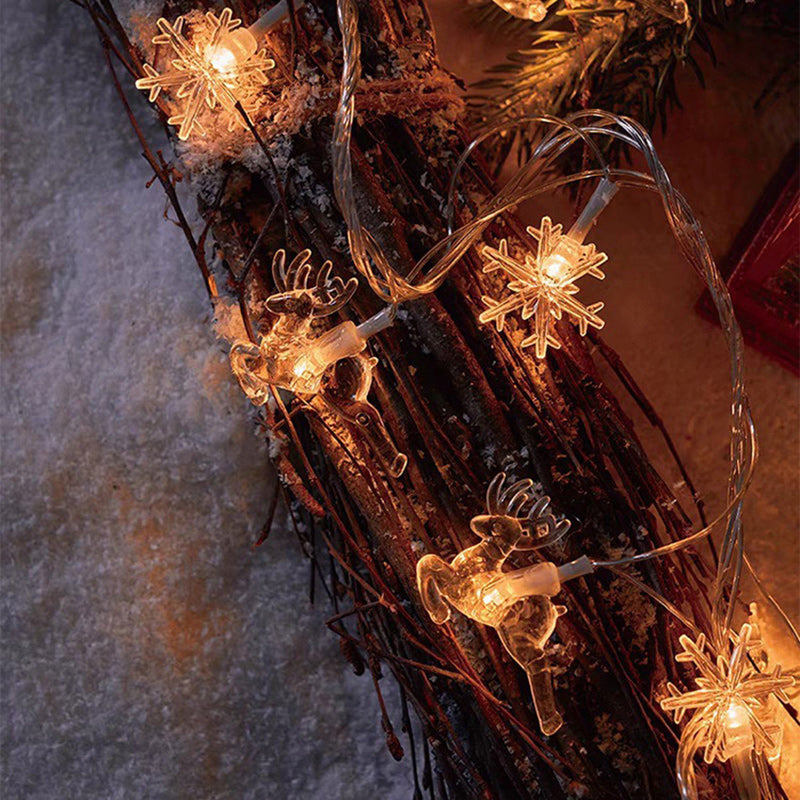 Norvo | Moderne Art Deco Batteri USB PVC Reinsdyr Snø Stjerne Jule Tre Dekorasjon LED Lyskede For Underholdningsrom
