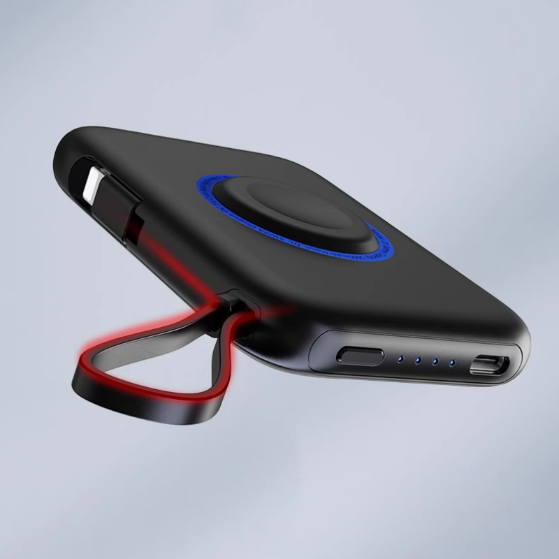 Norvo | Bærbar smarttelefonklokke 2-i-1 med innebygd datakabel og powerbank