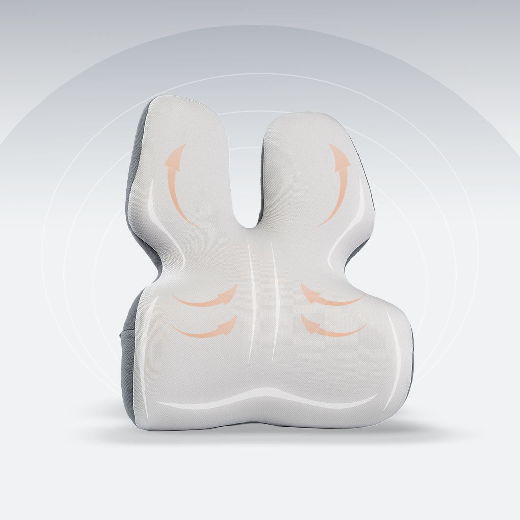 Norvo | Justerbart minneskum korsryggstøttepute | Ryggstøtte for kontorstol Ergonomisk design for ryggsmerterelief hjemme, på kontoret og i bilen