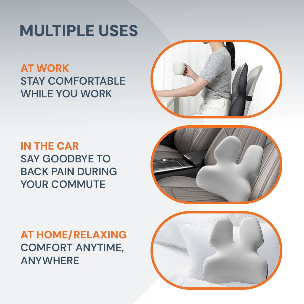 Norvo | Justerbart minneskum korsryggstøttepute | Ryggstøtte for kontorstol Ergonomisk design for ryggsmerterelief hjemme, på kontoret og i bilen