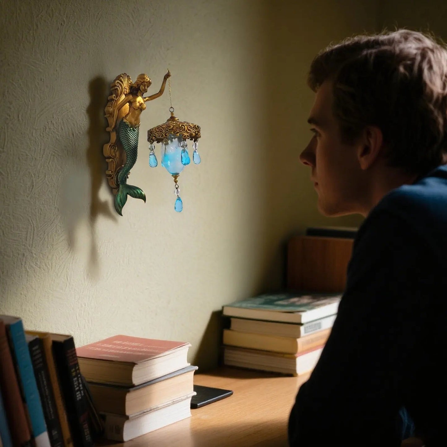 Norvo | Elegant Baroque Mermaid Vegglampe – Kunstnerisk Maritim Veggbelysning for Stemningsfulle Rom