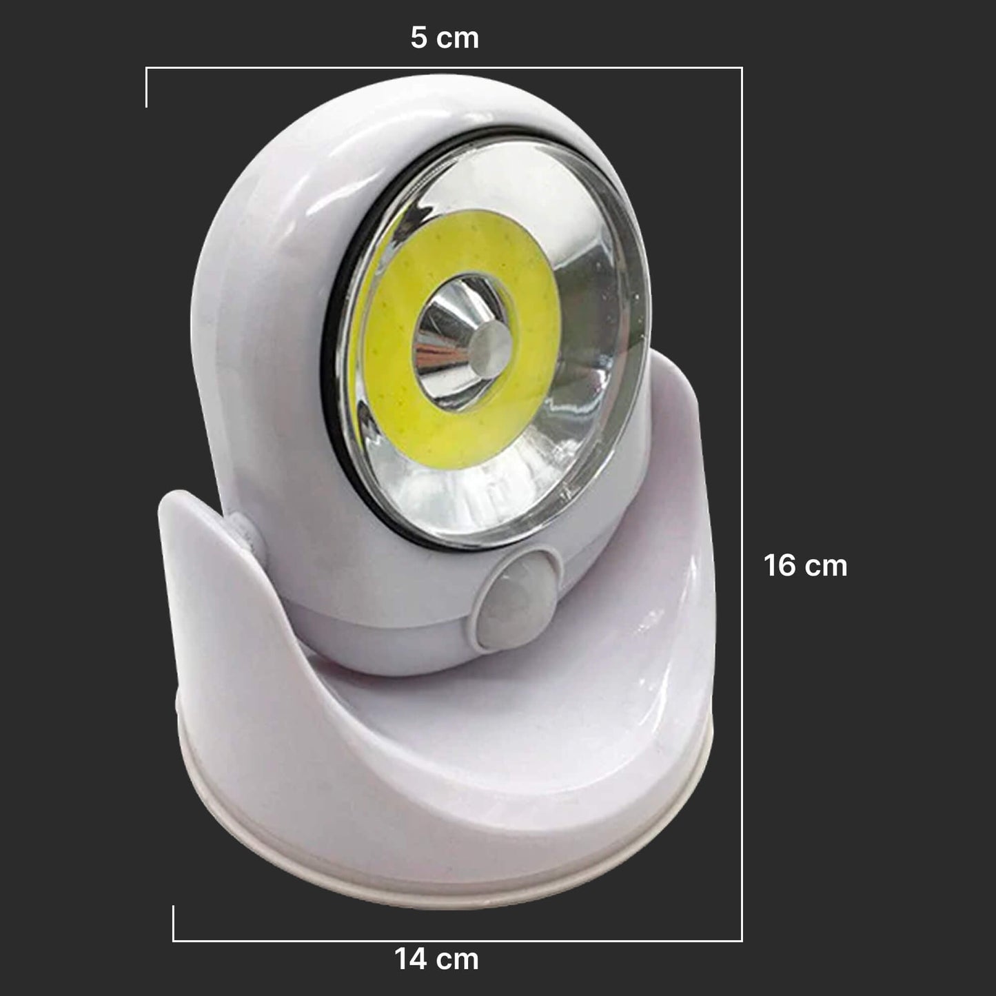 Norvo | Batteridrevet utendørs sikkerhetslys med bevegelsessensor – Vanntett LED lys for hage og innkjørsel | 450 lumen