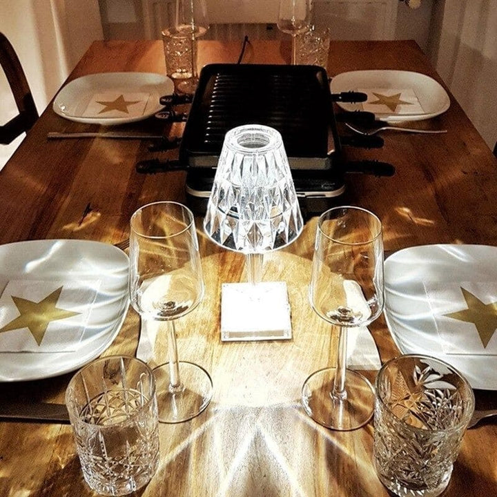 Elegant Krystall Bordlampe for Stue Norvo