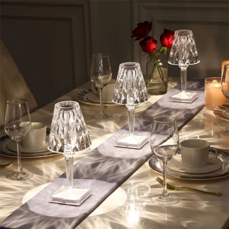 Elegant Krystall Bordlampe for Stue Norvo