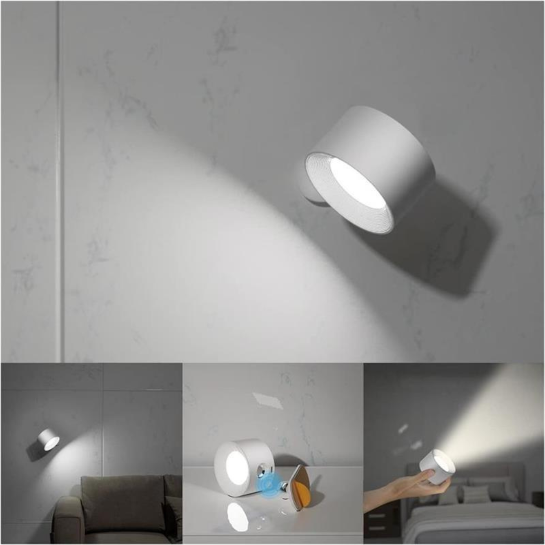 Norvo | FlexiLamp – Trådløs, Oppladbar Vegglampe med 360° Rotasjon