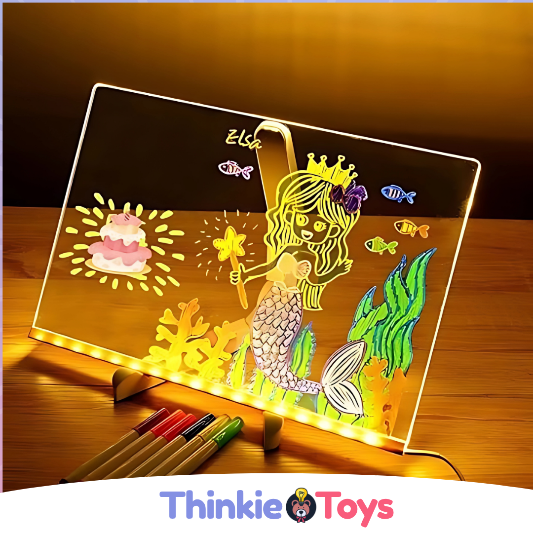 Norvo | IllumiWrite LED Skiltbrett – Gjenbrukbart Lysbrett for Kreative Sinn