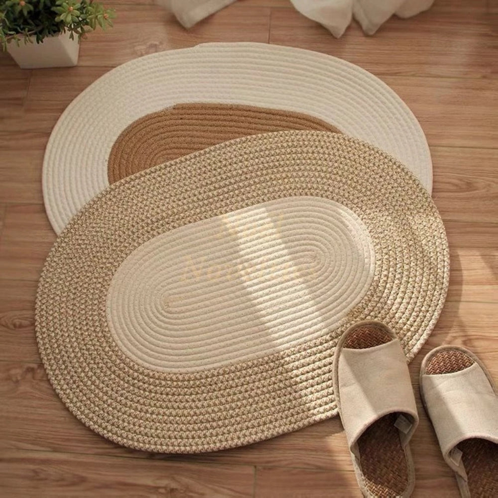 Norvo | Boho Flettet Hamp Oval Teppet