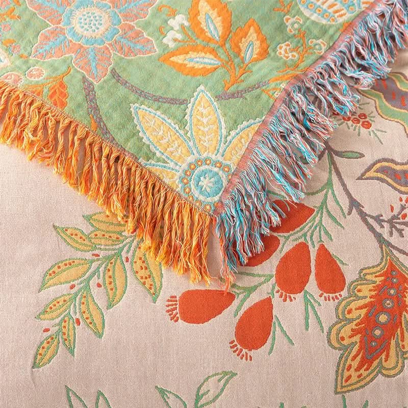 Norvo | Knyttbar bomullsteppe med jacquard og boho-mønster