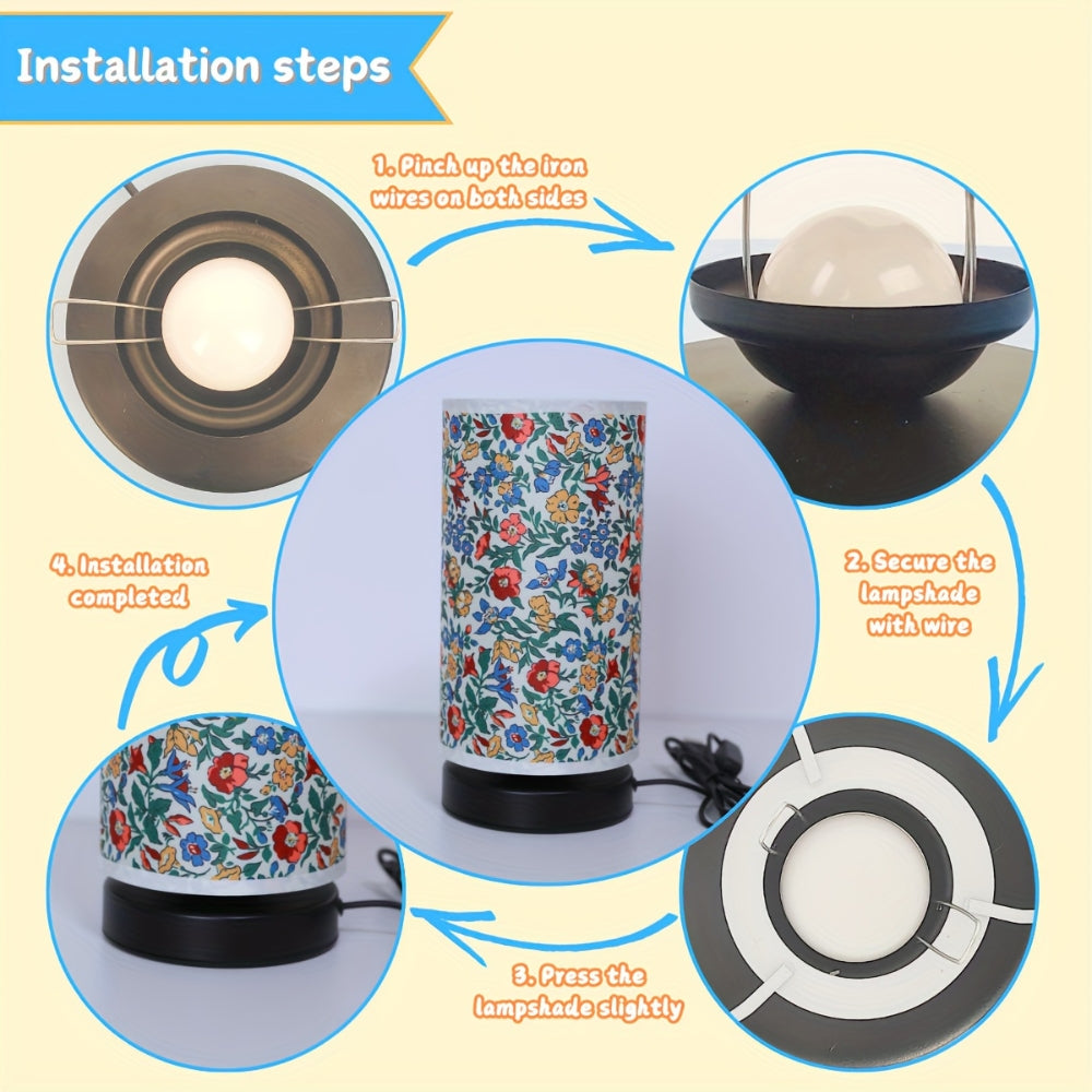 Norvo | Botanisk Blomsterstoff Belysning Bordlampe